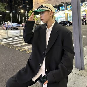 W130P75新款潮流潮西服上衣气质青春流行百搭两粒单排扣简约男平图片