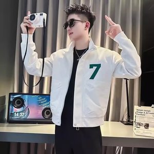 J115P70春秋季个性外套男痞帅潮牌重磅褂子2024新款男装上衣休闲图片