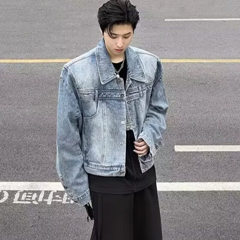 Jk016P85秋冬季短款牛仔外套男女潮牌修身翻领设计感个性时尚炸街,男装夹克,星座218-1（原230）