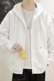 T285P28纯色拉链卫衣男连帽开衫潮牌宽松运动外套男春秋潮流上衣，男装卫衣，星座218-1（原230）