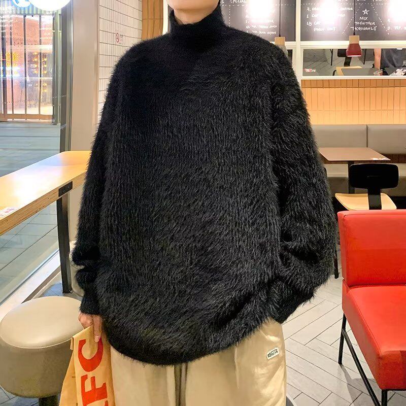 M87P65半高领毛衣男秋冬加厚宽松慵懒ins港风休闲内搭针织衫个性,男装针织衫/毛衣,星座218-1（原230）