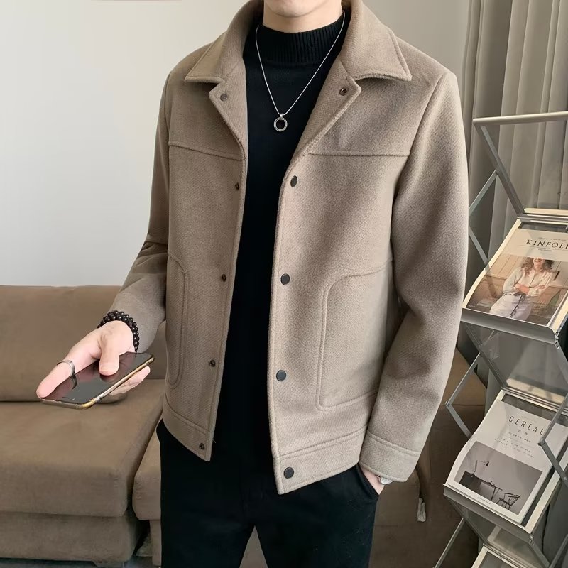 J36P55男士夹克秋冬季韩版潮流修身休闲呢子男短款高级感毛呢外图片
