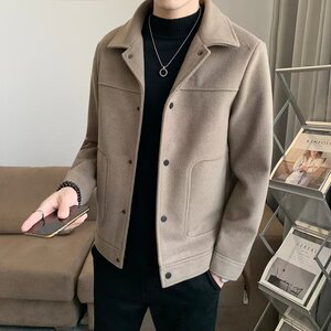 J36P55男士夹克秋冬季韩版潮流修身休闲呢子男短款高级感毛呢外图片