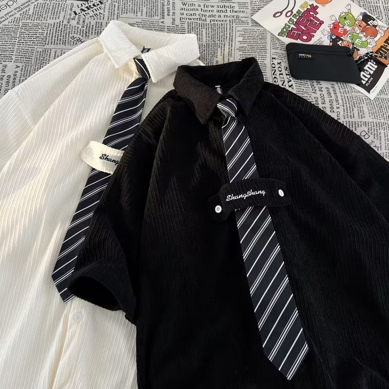 A85P40设计感学院风情侣装衬衣加肥大码时尚男女生潮牌胖子特宽松,男装衬衫,星座218-1（原230）