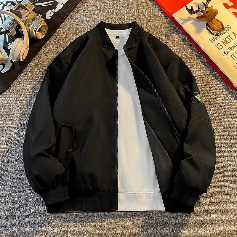 A620P60美式宽松薄款飞行服工装棒球服外套男2024春秋新款设计感图片