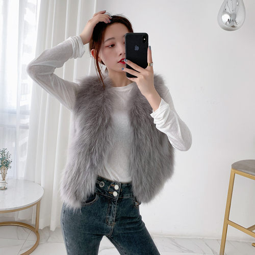 狐狸毛马甲短款皮草马