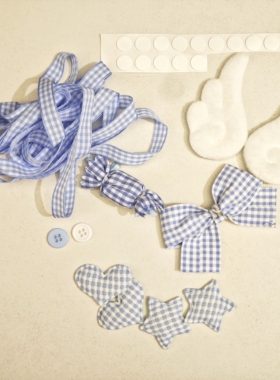 痛包diy材料包翅膀爱心星星格子丝带