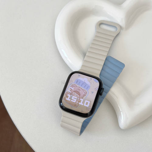 适用WatchS10表带柔软硅胶磁吸SE