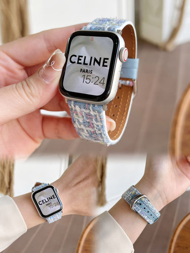 彩色真皮马卡龙适用iwatch11表带