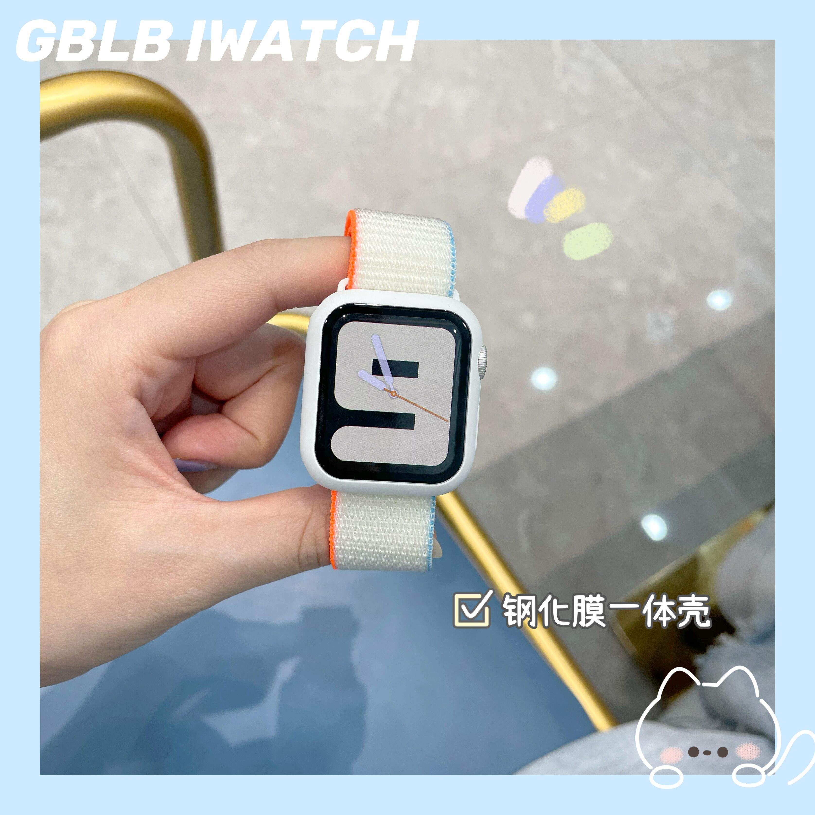 适用苹果手表带尼龙回环配壳百搭