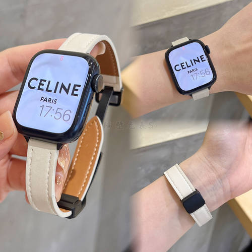细皮质磁吸扣女适用watchS11表带