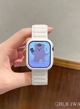 皮质磁吸回环适用苹果手表表带applewatchS10百搭iwatch98SE654mm
