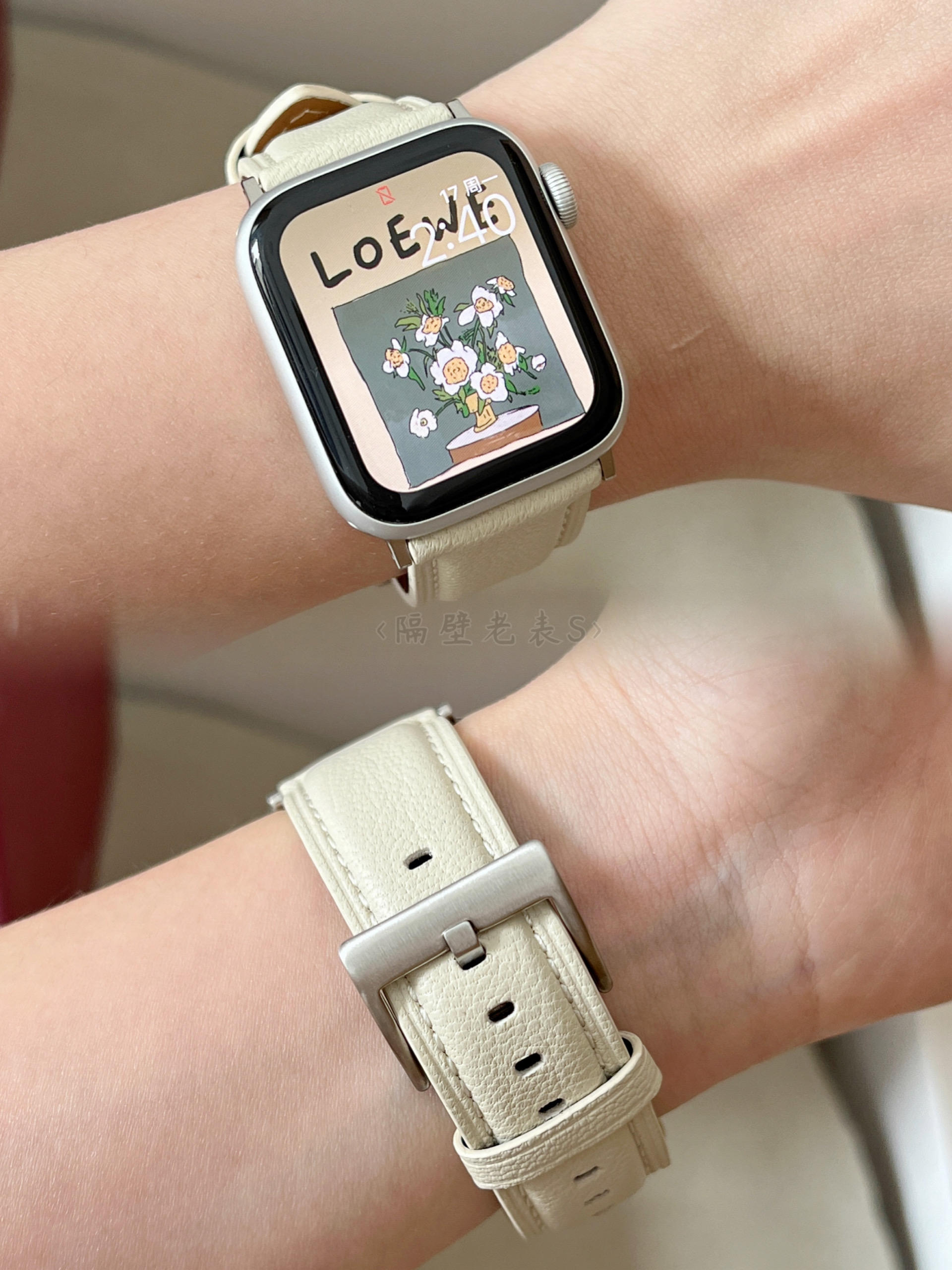 适用watchS10表带羊皮柔软百搭SE