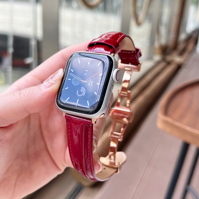 适用WatchS10手表表带真皮蝴蝶扣