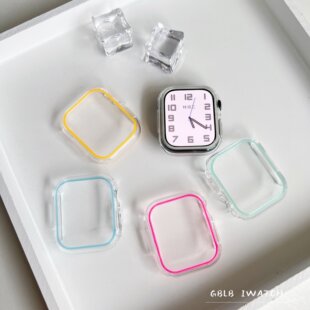 适用苹果手表8保护壳SE3半包防摔apple watchS11代42夜光壳PC46mm