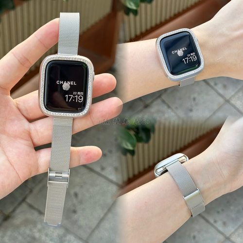 适用watchS11表带细金属轻薄网带