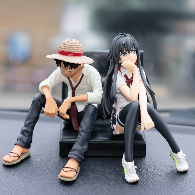 海贼路飞公仔女帝沙发坐姿摆件二次元动漫雪乃机箱车载手办装饰品