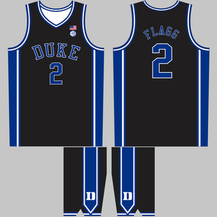 NCAA杜克大学球衣定制弗拉格2号魔仙哥0号球衣北美大学联赛篮球服