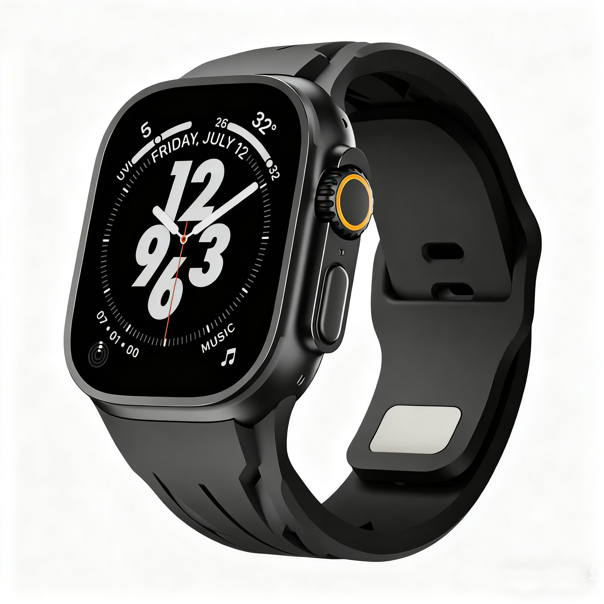氟橡胶硅胶表带适用Apple Watch Ultra3/2苹果手表46/42/44/45/49