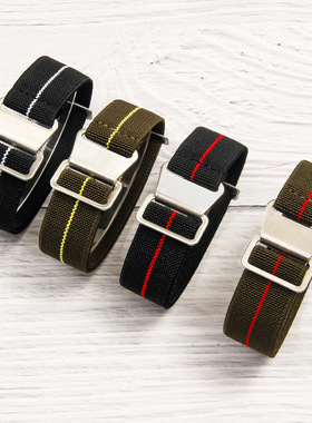 通用60年代法国部队降落伞包Nato弹性尼龙表带18 20 22mm