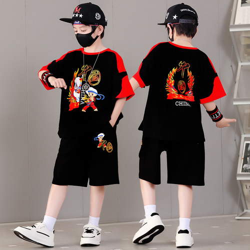 儿童汉服男童中国风夏天短袖套装