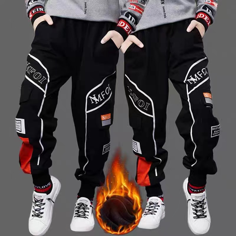 男童加绒裤子男孩百搭工装裤