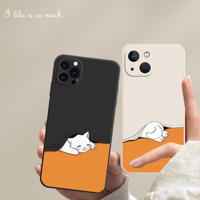 猫咪情侣手机壳适用于苹果11华为小米12iPhone13promax简约创意vivos9特定制任意机型硅胶oppo新款12