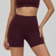 女高腰收腹健身裤 瑜伽短裤 蜜桃提臀跑步口袋外穿 运动短裤 欧美新款