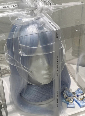 假发收纳方形高透明头模包装手工礼物cos道具打包防尘空蛋糕盒子