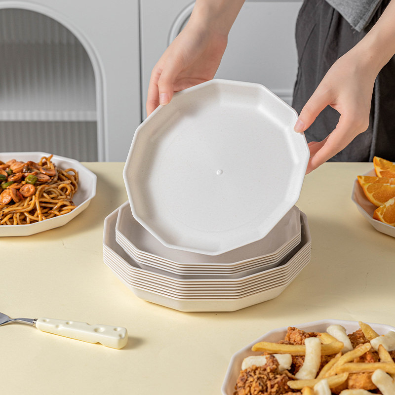 稻壳一次性餐具盘子食品级家用蛋糕即弃加厚耐高温菜骨碟高端环保