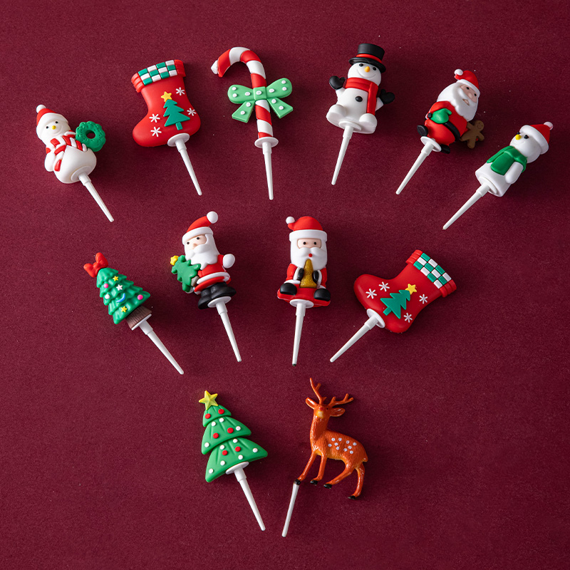 圣诞节蛋糕装饰插牌圣诞老人