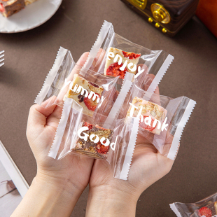 雪花酥饼干小包装袋子透明曲奇太妃饼干阿胶糕包装单独立加厚机封
