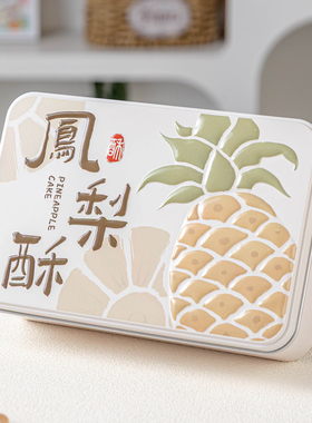 凤梨酥铁罐空马口铁盒密封长方形送伴手礼品物打包工零食烘焙包装
