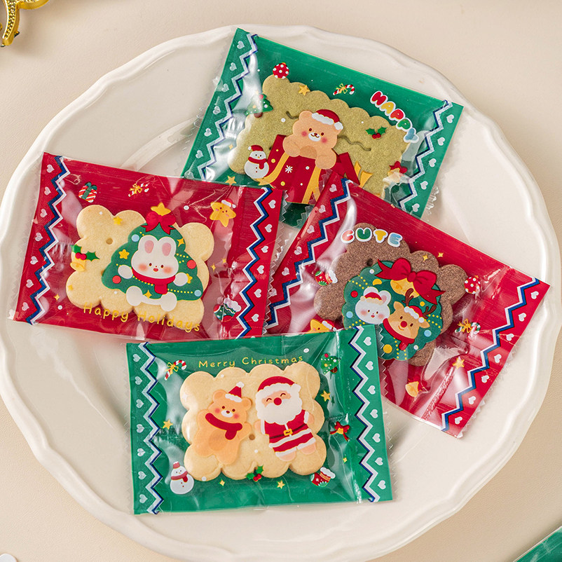 雪花酥机封口圣诞节包装袋单独立小烘焙饼干牛轧糖果曲奇打包袋子