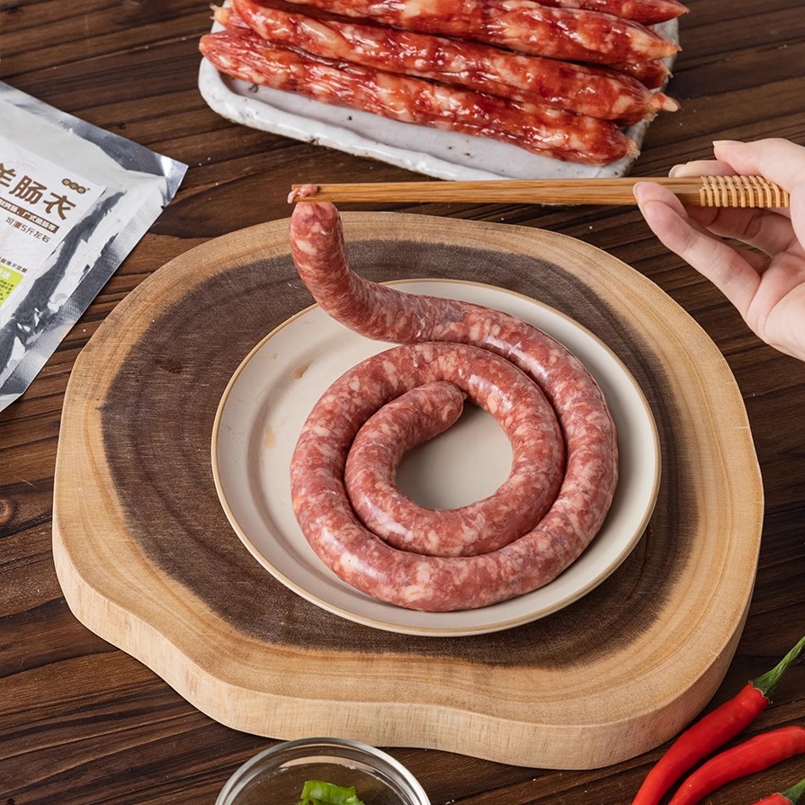 羊肠衣灌香肠自制羊肠衣