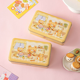 长方形曲奇饼干盒糖果零食巧克力礼物马口铁盒子收纳盒大号铁罐