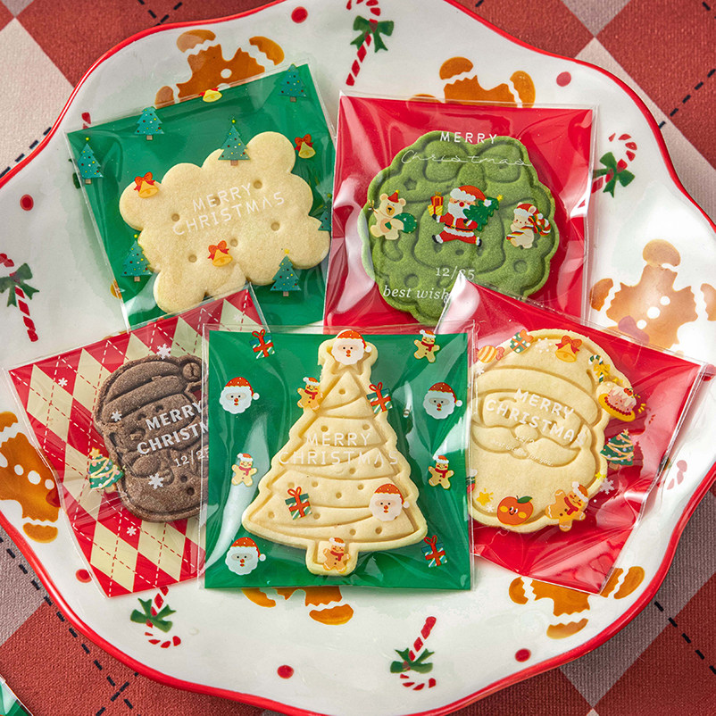 饼干雪花酥自封粘独立小包装袋子烘焙曲奇牛轧糖果透明加厚密封