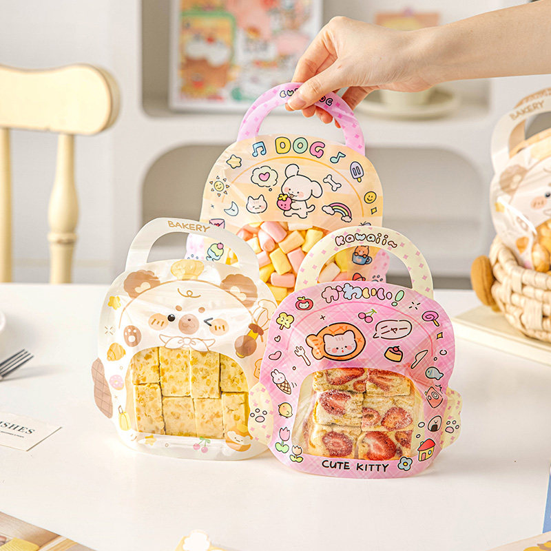 烘焙雪花酥糖果透明包装袋子塑料礼品打包袋食品级手提生日伴手礼