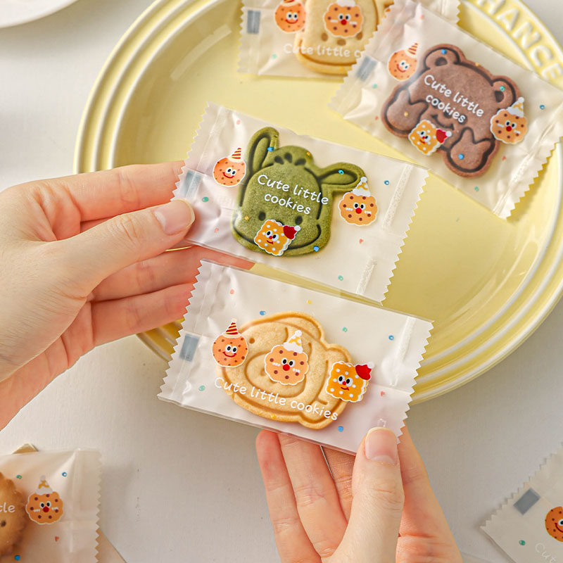 可爱饼干单独立小包装袋子手工烘焙自制封口机食品级黄油曲奇糖果