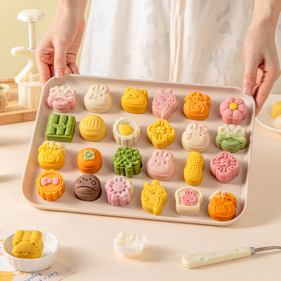 卡通月饼模具手压式家用迷你30g