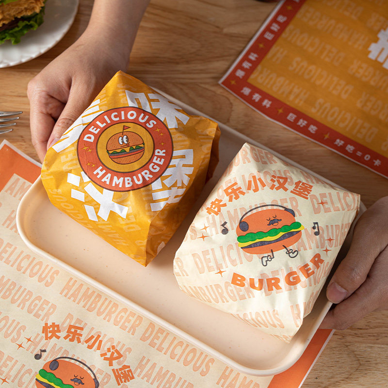 三明治包装纸淋膜纸 汉堡折叠早餐防油吸油食品级一次性商用纸垫