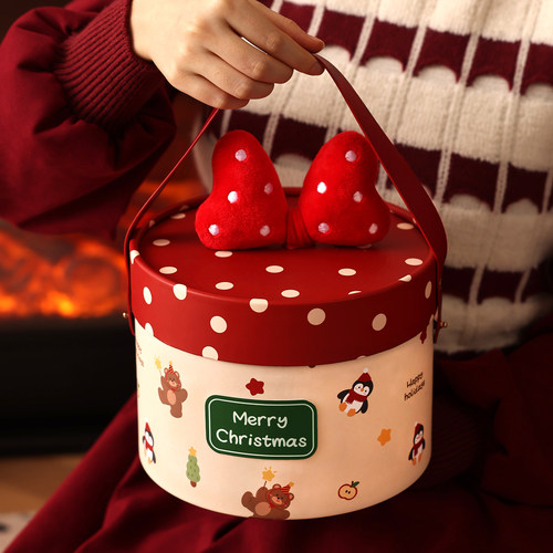 圣诞礼品盒空盒子物儿童平安夜伴手袋创意打包装饼干糖果零食大号