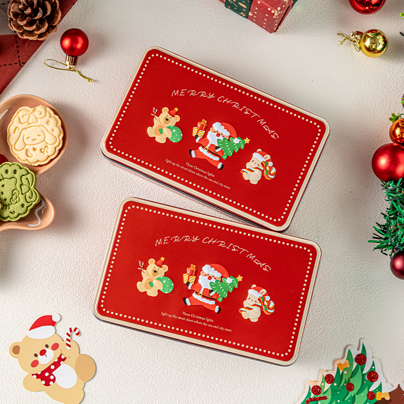 圣诞节礼物品包装盒子平安夜收纳装空糖果儿童小烘焙创意长方形铁