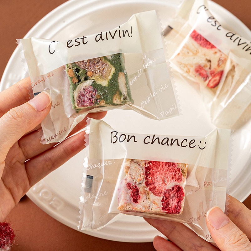 雪花酥单独立小包装袋子烘焙饼干曲奇牛轧糖果食品级加厚机封口