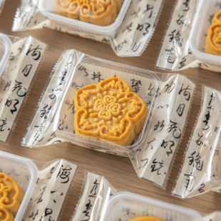 国风月饼包装袋中秋机封口烘焙冰皮蛋黄酥食品级打包袋子带底托