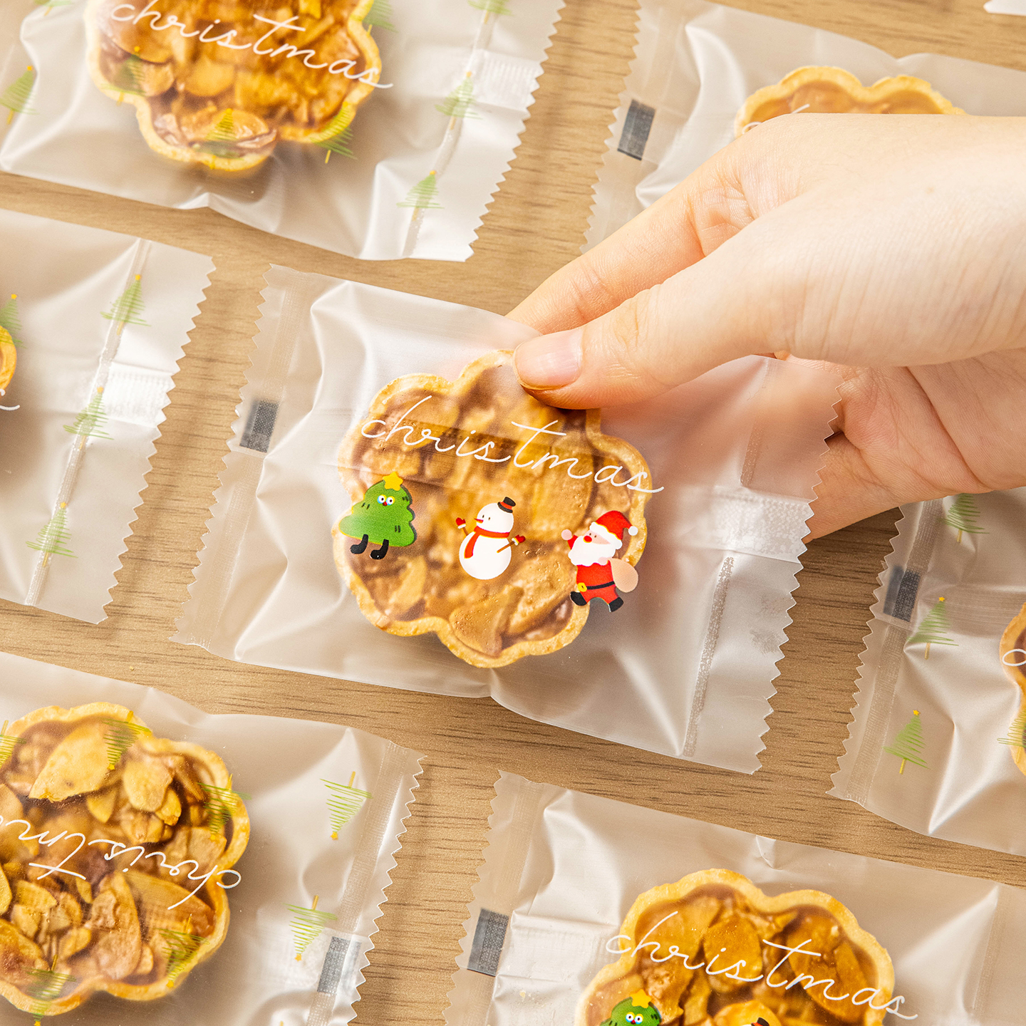 圣诞节糯米小船包装袋子独立单个机封曲奇饼干雪花酥糖果烘焙2025