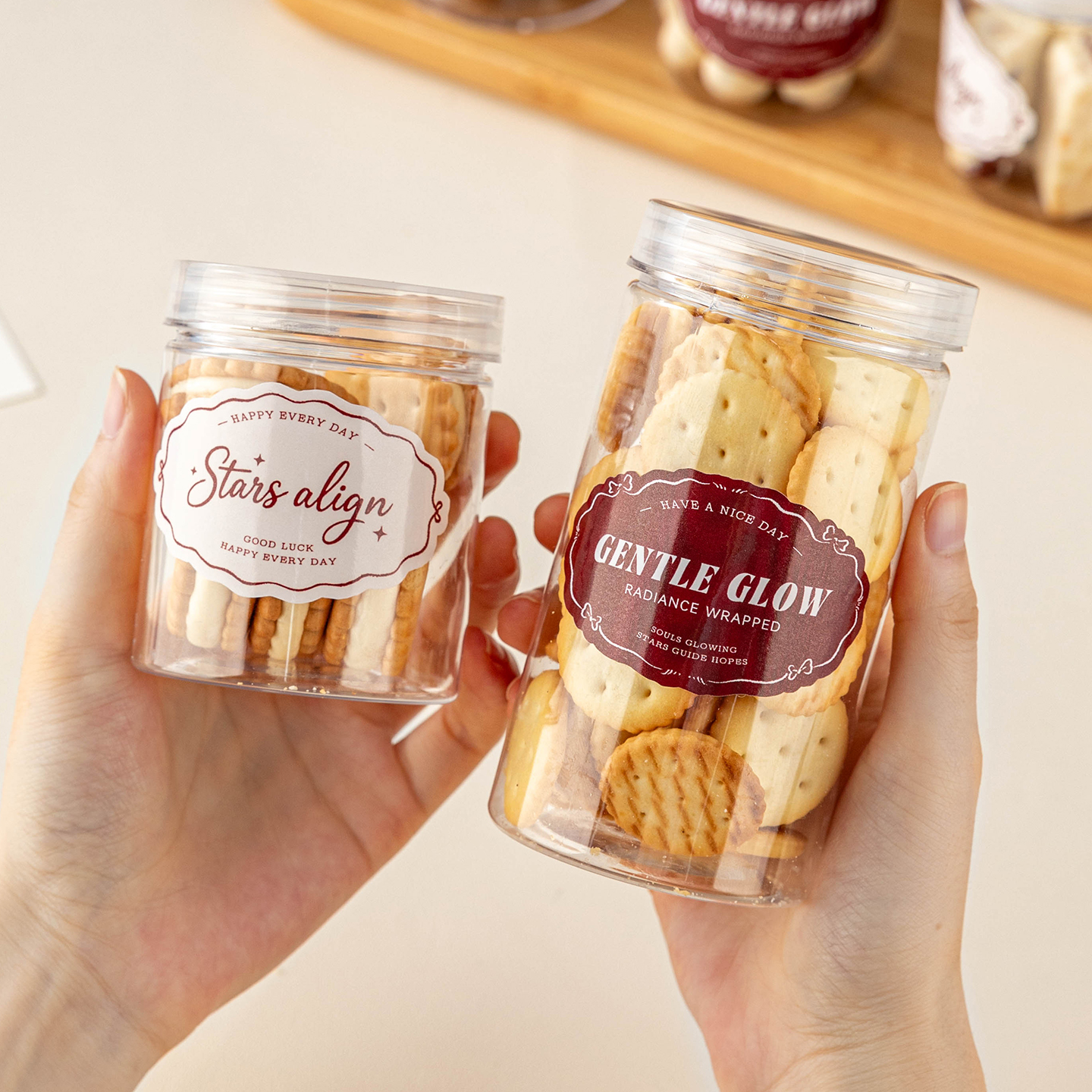 饼干罐子空包装盒雪花酥袋烘焙曲奇糖果食品密封牛轧储存收纳贴纸