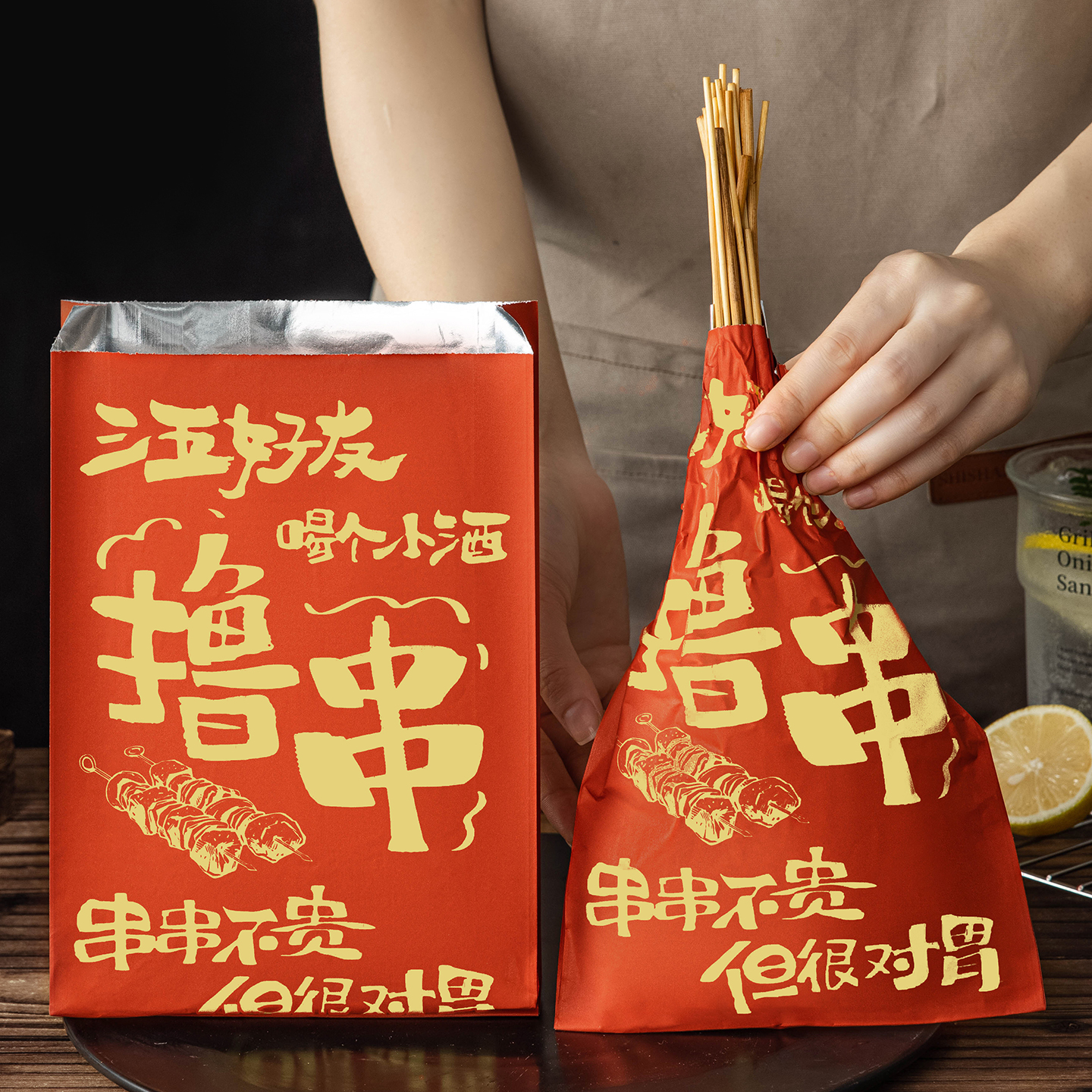 打包袋外卖餐饮商用锡纸保温食品级批发一次性包装烧烤串串防漏油