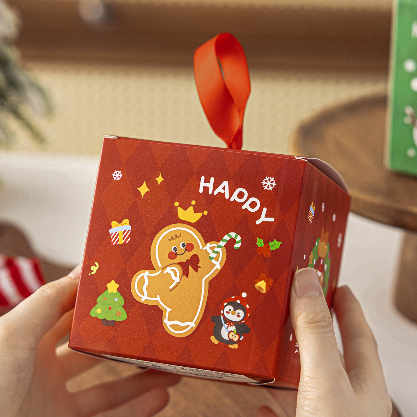 圣诞礼品盒平安果手提空袋子迷你小儿童夜节送伴手物饼干糖果包装