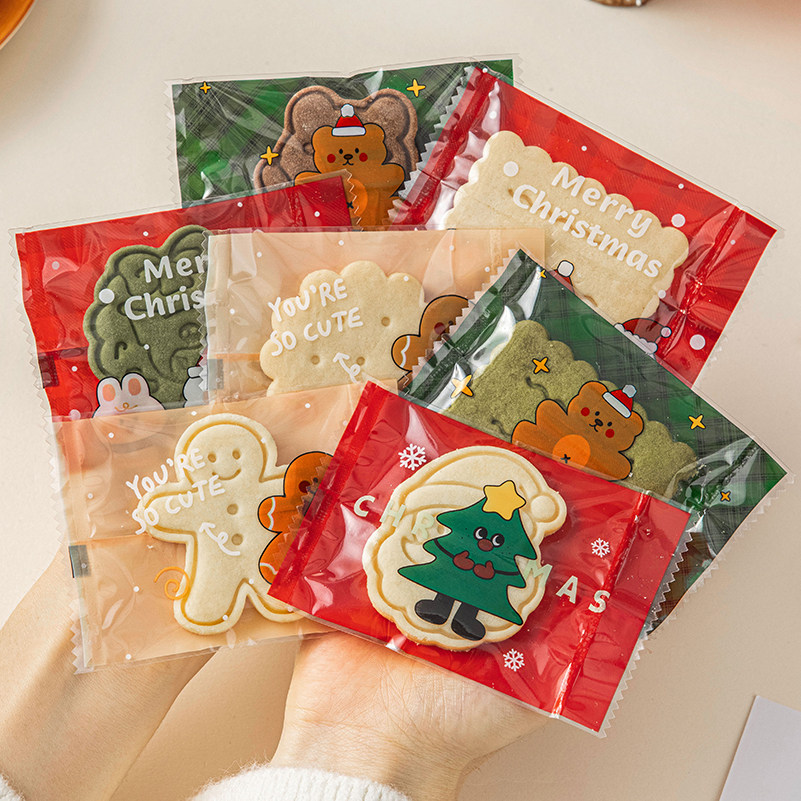 圣诞雪花酥机封口包装袋单独立小烘焙饼干牛轧糖果曲奇打包袋子